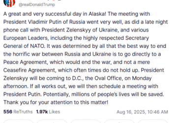 Putin reclama ante Trump el control total de la región de Donbás para detener la guerra