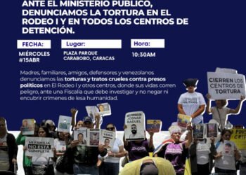 Clippve convocó concentración frente al Ministerio Público para denunciar torturas contra presos políticos